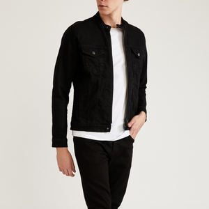 Chaqueta vaquera personalizada de alta calidad, de diseño elegante chaqueta vaquera, chaqueta ajustada negra para hombre - Product Image 1