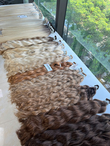 Prix d'usine Cheveux humains naturels en vrac Ondulation naturelle Couleurs foncées Platine Extensions de cheveux humains 100% vietnamiens Haute qualité - Product Image 6