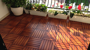 Tuile de terrasse en bois d'acacia, design moderne, acacia, 12 lattes, tuile de terrasse en bois à emboîtement, bricolage, en provenance du Vietnam, pour l'extérieur et l'intérieur - Product Image 6