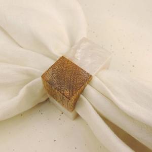 Servilletero único de madera y resina, decoración de mesa de diseñador, anillo de servilleta de tejido de boda al por mayor - Product Image 3