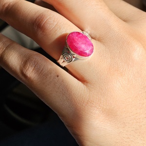 แหวนเงินยูนิเซ็กส์พร้อมทับทิมอาเกตทรงรีสำหรับงานแต่งงานหรืองานหมั้นของขวัญคริสต์มาสสไตล์ทางศาสนา - Product Image 4