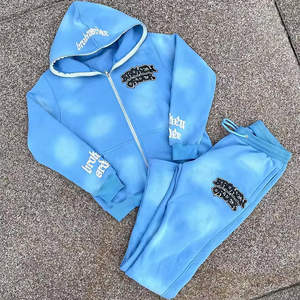 Ensembles de survêtements deux pièces de qualité supérieure 100% coton tissu Style personnalisé Logo pierre du Rhin avec survêtements lavés à l'acide pour unisexe - Product Image 3