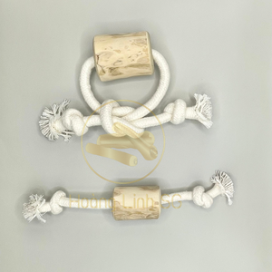 Jouet pour chien écologique et durable en bois de café naturel avec corde, fabriqué au Vietnam, sans danger pour les chiens, par HOANG LINH SG - Product Image 4