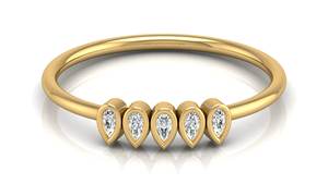 Bague de fiançailles et de mariage en or blanc massif 14 carats, style vintage, avec diamant taille poire cultivé en laboratoire, alliance éternité, bijoux de mode - Product Image 6