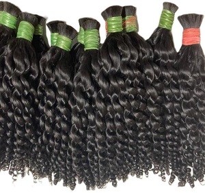 Extensions de cheveux humains bouclés Remy vierges indiens de haute qualité, faisceaux simples pour un volume naturel - Product Image 1