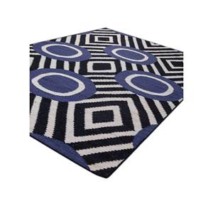 Alfombras Geométricas de Lana Alhambra Grises y Negras, Tejido Plano para el Hogar, para Pasillo, Rectangulares a Rayas-ADWL-13127 para Dormitorio, Sala de Estar - Product Image 2