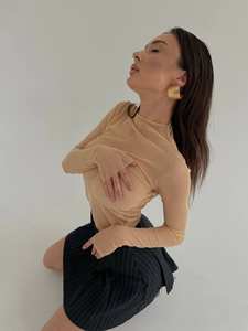 Nueva Camiseta de Malla Personalizada, Camiseta Transparente de Manga Larga, Camiseta de Malla Elástica Suave, Blusa Transparente, Camiseta Ajustada - Product Image 2