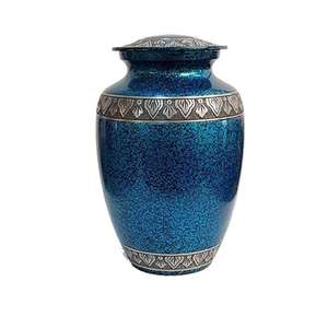 Urna Funeraria para Adultos, Artesanía en Latón y Aluminio, Urnas para Cenizas Humanas, Recuerdo Funerario, Urna Azul, Precio Económico - Product Image 1