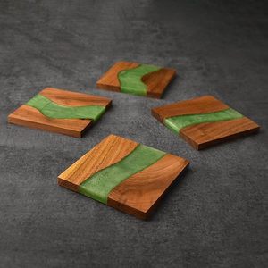 Wood Epoxy <b>Table</b> <b>Coaster</b> Durable and Stylish Mats & Pads for <b>Table</b> Protection Functions Tableware Decorative Design <b>Coaster</b> - Product Image 3