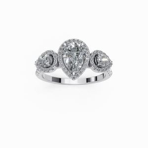 Anillo de moissanita de plata de ley para mujer de diseñador Nuevo estilo religioso Boda Compromiso Fiesta Ideas de regalo Pera Diamante Nuevo diseño - Product Image 1
