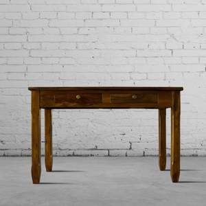 Escritorio de recepción de madera maciza Freya, mesa de trabajo y estudio elegante para oficinas domésticas modernas, hoteles y espacios profesionales - Product Image 6