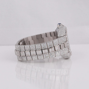 Reloj de Lujo con Esfera Cuadrada, Números Romanos, Incrustaciones de Moissanita Redonda Tipo Baguette, Claridad VVS, Reloj Automático para Hombre y Mujer. - Product Image 2