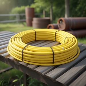 Tuyau de gaz multicouche ondulé PE-Xb/AL/PE-Xb en rouleaux de 25m, 50m, 100m, diamètres 16, 20, 26mm, gaine jaune pour systèmes de gaz naturel, tubes en acier - Product Image 3