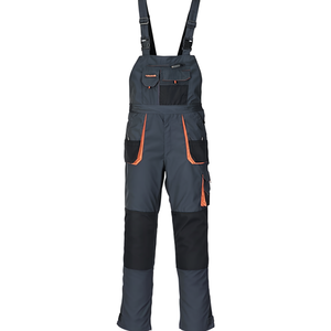 TERRATREND <b>Men's</b> Size 52 Workwear Bib <b>Overalls</b> in Dark Grey/Black/Orange - Product Image 2