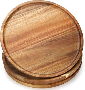 8 inch Acacia Wood Plate Square Wooden Trays Serving Platter Dinner Server Tray Dessert Cookie Snack Fruit Serving Board - Product Image 4
