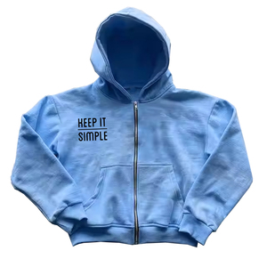 Meilleure vente de sweat à capuche délavé à l'acide pour hommes couleur bleu ciel vêtements de rue sweats à capuche pour hommes à la mode pour l'hiver - Product Image 1