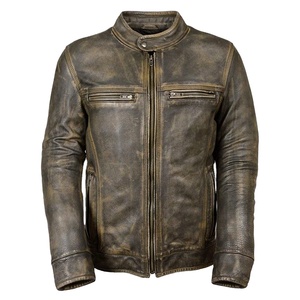 Blouson en cuir et toile long et fin, style nouveau, imperméable, moto et motard, bomber, logo frontal, haute qualité, 2026 - Product Image 2