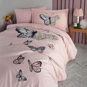 Classy Genç Juego de funda nórdica de salmón Single Ranforce Daisy Love V2 Diseño floral elegante - Product Image 1