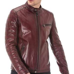 Vestes en cuir véritable en gros pour hommes, veste en cuir unisexe personnalisée, service OEM d'hiver, logo frontal 2025 - Product Image 5