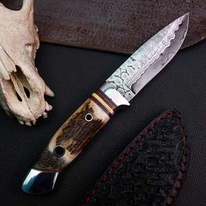 มีดล่าสัตว์ด้ามไม้โรสวูด แบบตะขอ ขนาดสั่งทำพิเศษ ทำด้วยมือ ใบมีดดามัสกัส แบบใบมีดตายตัว สำหรับกิจกรรมกลางแจ้ง - Product Image 2