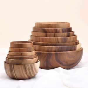 ชุดชามอาหารไม้ธรรมชาติ ชามอาหารย่อยสลายได้สำหรับเสิร์ฟอาหาร ผลิตโดยผู้ผลิตที่เชื่อถือได้ - Product Image 1