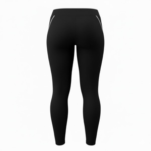 Leggings de yoga noirs unis taille haute pour femmes, pantalon de sport extensible pour la remise en forme - Product Image 2