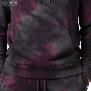 Ensemble mode décontractée Survêtement délavé à l'acide évasé pour hommes Vente en gros Ensemble de jogging deux pièces Survêtement de luxe teinté teint pour hommes - Product Image 5