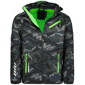 Luxe À Capuche Fermeture Éclair Élastique Poignets Vêtements D'hiver Softshell Veste Pour Hommes Musthave Respirant Essentiel Coupe-Vent Tissu Veste - Product Image 1