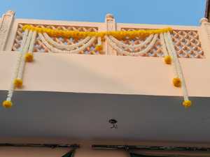 ประดิษฐ์Mogra Marigold GarlandอินเดียToranงานแต่งงานตกแต่งฉากหลังDiwali Decor Varalakshmi Poojaวันตาย Dholki - Product Image 6