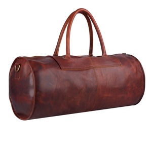 Vintage Leather Duffle <b>Bag</b> for Men Custom Logo Luxury Foldable Gym Sport <b>Garment</b> Suit Large Capacity Zipper Geometric <b>Travel</b> - Product Image 4