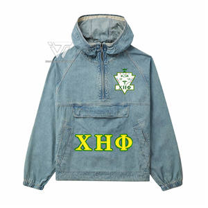 Vêtements de sororité Chi Eta Phi grec personnalisé Anorak brodé coupe-vent jean veste en jean attirail grec - Product Image 1
