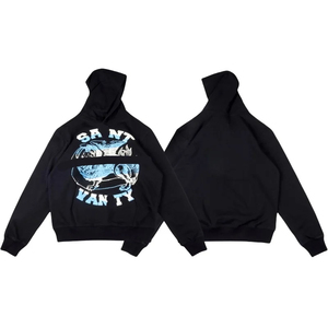 Alta calidad al por mayor Saint Vanity 100% algodón Simple Popular Casual Oversize hombres y mujeres Sudadera con capucha - Product Image 6