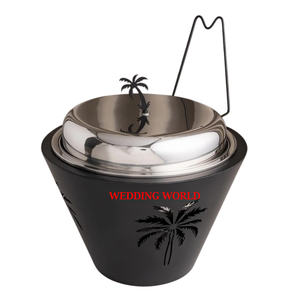 Nouvelle collection de chauffe-plats en métal de luxe Casserole de table ronde de concepteur Ustensiles de cuisine Pot en métal fantaisie - Product Image 3