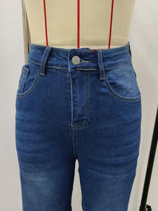 Kivotech-Pantalones vaqueros de cintura baja para mujer personalizados, pantalones vaqueros lavados de pierna ancha, estilo recto, venta al por mayor - Product Image 5