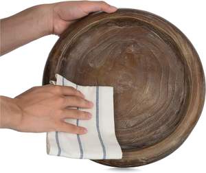 Decorative Dough Wood Bowl Round Paulownia for Decor Rustic Centerpiece Bowl for Coffee Table <b>Brown</b> - Product Image 3