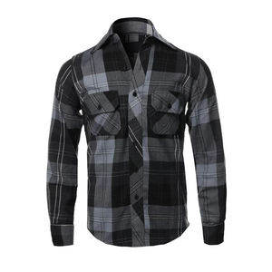 Camisa de algodón 100% Camisa de franela por encargo al por mayor con camisa de franela con estampado de logotipo bordado - Product Image 1