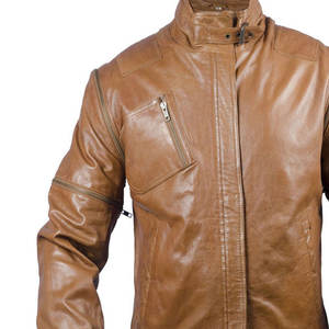 Veste en cuir pour homme à manches longues avec logo personnalisé et dernière conception à bon prix disponible pour tenue décontractée Veste en cuir pour homme - Product Image 5