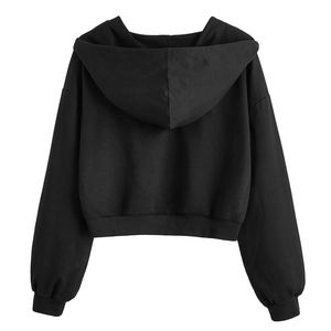 Respirant Tendance Crop Top Hodie pour les femmes Anti-Rides Fit Crop Top Hoodies pour femme Style confortable - Product Image 2