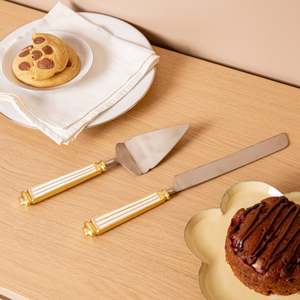 Wholesale Customized Metal Cake & Knife Server <b>Set</b> in Low Price For Wedding Gift Restaurant Party Use - Product Image 6