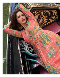 Robe Anarkali en Soie Chinon Lourde avec Impression Numérique et Broderie de Séquence, Robe de Soirée, Fournisseur Direct d'Usine - Product Image 4