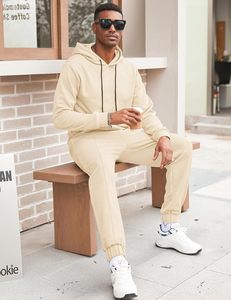 ชุดวอร์มกีฬาฤดูหนาวใหม่ ผ้าฝ้าย 100% ระบายอากาศได้ดี ผ้าฟลีซหนานุ่ม มีฮู้ด สำหรับผู้ชาย ชุดเซ็ต-ออกแบบได้ตามต้องการ ขายส่งคุณภาพสูง - Product Image 4