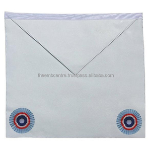 Ensemble de ceinture et tablier d'apprenti maçon de première qualité, en cuir blanc, pour la franc-maçonnerie, vente en gros - Product Image 6
