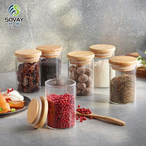 350ml 500ml 家庭用透明ガラス食品保存容器 密閉式 ナッツ キャンディー 茶葉 コーヒー ガラス瓶 キャンドル 食品 スパイス保存容器 - Product Image 4