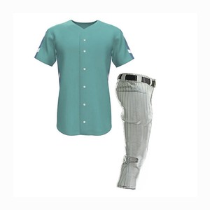 Unisex <b>Baseball</b> Uniform Set Solid Color V-Neck Short Sleeve Jersey Pinstripe Pants Moisture Wicking Quick Dry Anti-Bacterial - Product Image 1