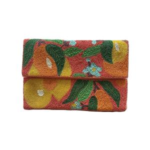 Pochette de broderie de perles de rocaille chic avec poignée de sangle en option déclaration broderie perlée pochette de soirée sac à main de fête - Product Image 3