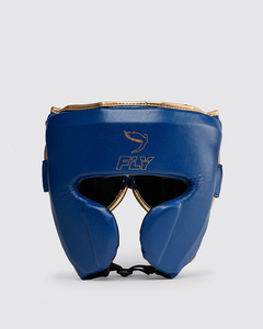 Hot Selling Real Leather Premium Quality Stich <b>Boxing</b> Full Face <b>Protection</b> Blue Head Guard <b>Boxing</b> <b>Gear</b> Equipments - Product Image 1