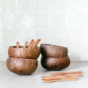 Tazón de coco natural Solución ecológica para comidas orgánicas Platos veganos y vida saludable - Product Image 6