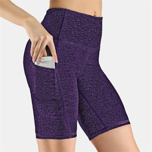 Pantalones cortos de yoga elásticos para mujer, pantalones cortos de yoga antideslizantes para mujer, pantalones cortos de compresión de cintura alta, pantalones cortos de yoga para entrenamiento al por mayor - Product Image 2