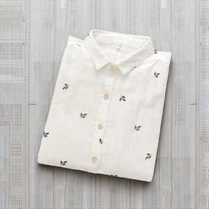 เสื้อแขนยาวมีกระดุมลายดอกไม้สำหรับผู้หญิง, เสื้อลูกไม้สีหวานใบไม้ป่าเป็นมิตรกับสิ่งแวดล้อม - Product Image 3