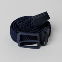 Ceinture de golf formelle pour homme, ajustable, en PU, avec boucle en acier, design tressé élastique, logo en relief disponible, plusieurs couleurs